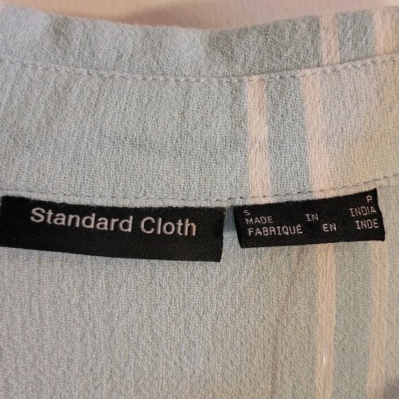 NWT Standard Cloth Men's Button Down Shirt Blue White Striped Short Sleeve Small - Picture 5 of 12